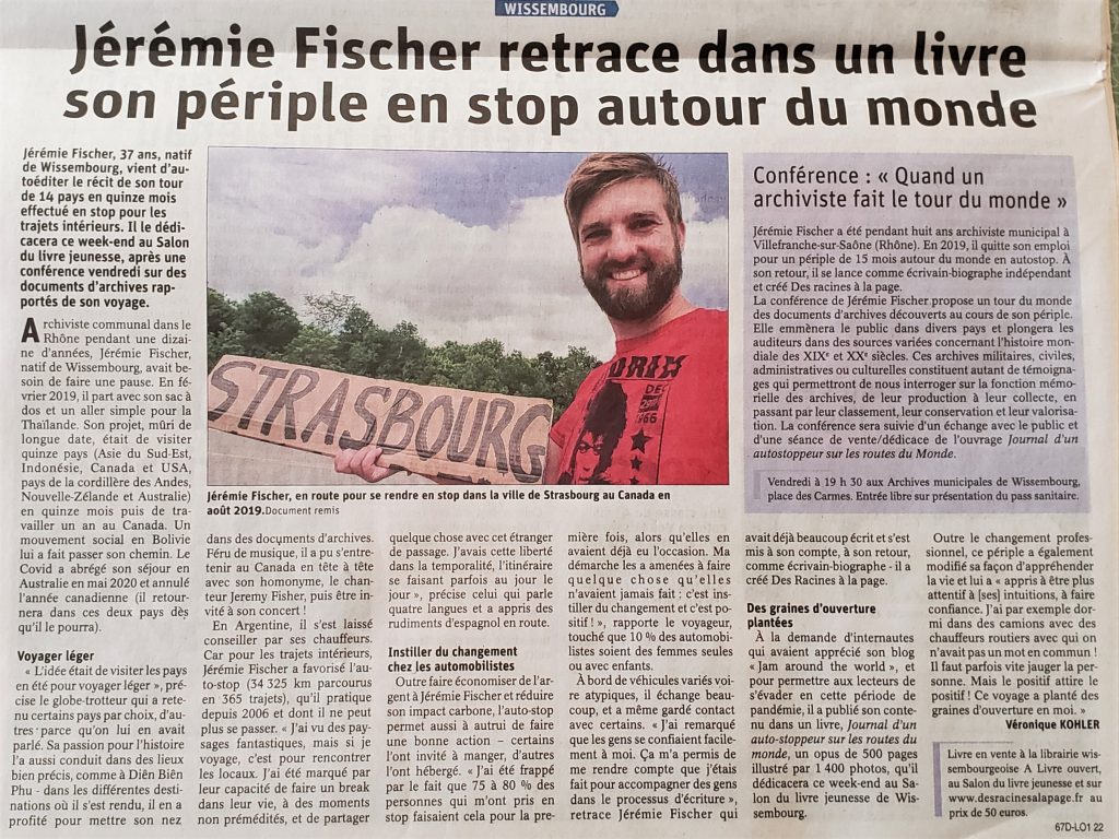 journal d'un autosttoppeur sur les routes du monde article DNA